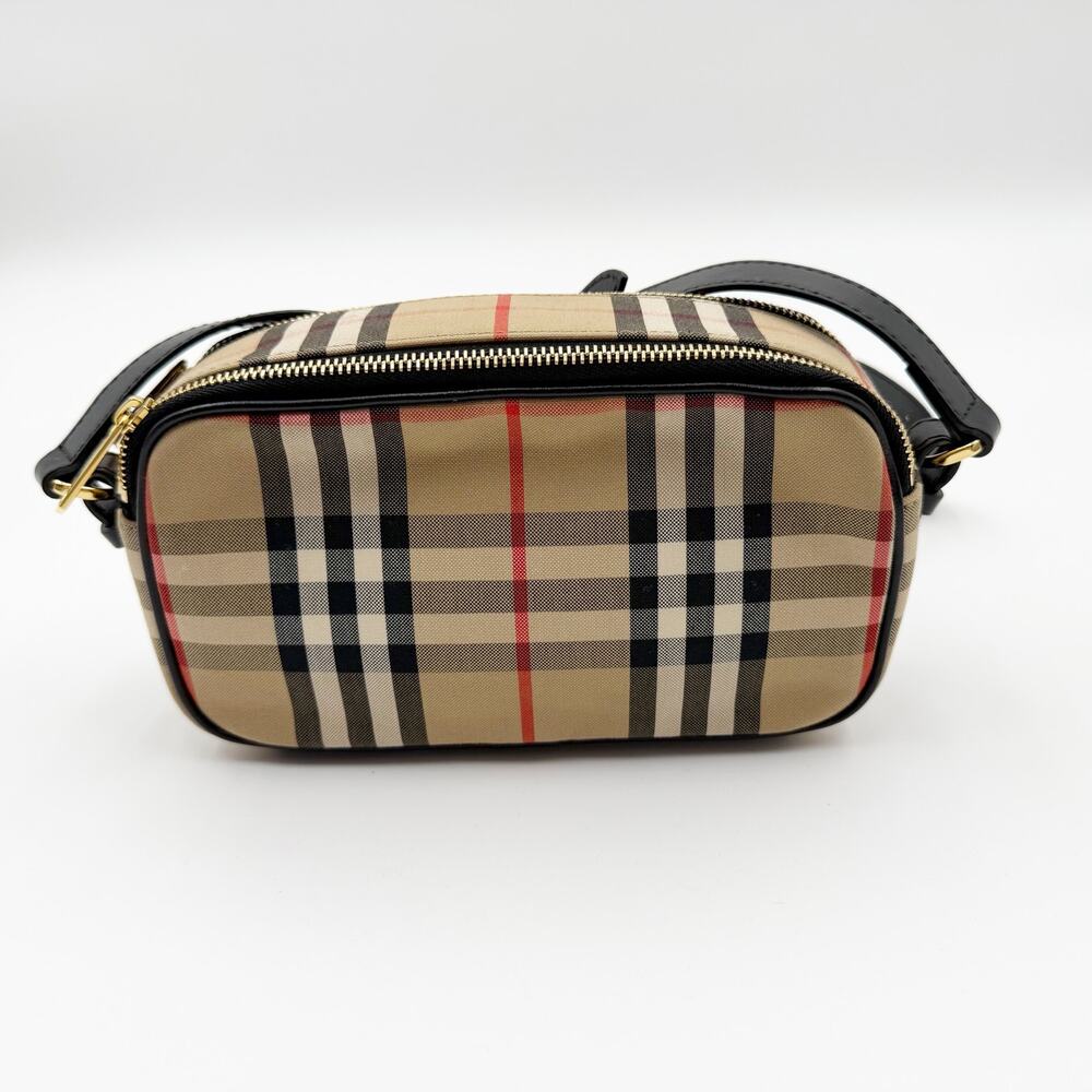 Burberry Vintage Check and Leather Mini Camera Bag Purse - Picture 4 of 15
